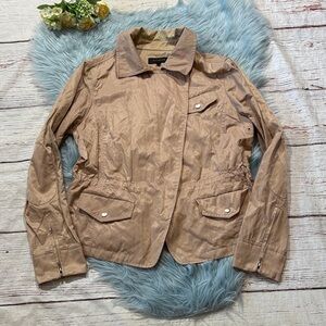 Talbots Asymmetrical Zip Nylon Motto Jacket sz 12